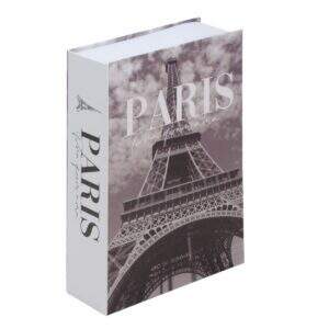 COFRE CAMUFLADO EM FORMATO DE LIVRO PARIS 18CM