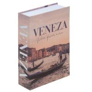 COFRE CAMUFLADO EM FORMATO DE LIVRO VENEZA 18CM