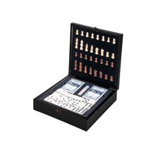 KIT JOGAR MALETA DE TABULEIRO C/XADREZ,DOMINO,CARTAS E DADOS