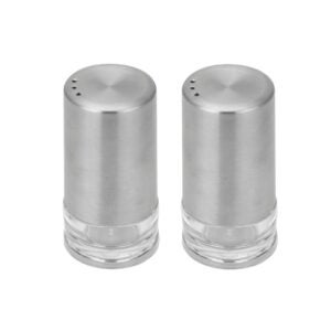 KIT DE SALEIRO E PIMENTEIRO INOX 8X4CM 40ML CADA