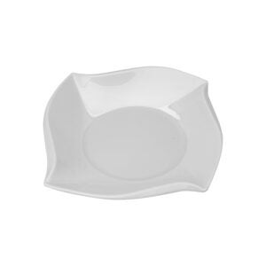 TRAVESSA MELAMINA QUADRADA BRANCA CURVAS 22CM