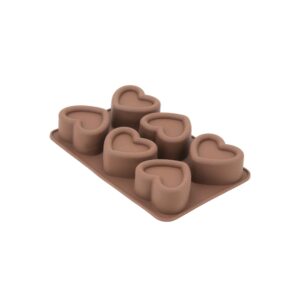 FORMA EM SILICONE CORACAO 6 CAVIDADES -CAV.6,46X3,34CM 85ML