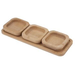 PETISQUEIRA QUADRADA UNYSERVE KIT DE 4PCS EM BAMBU