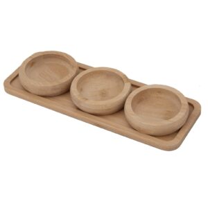 PETISQUEIRA REDONDA UNYSERVE  KIT DE 4PCS EM BAMBU