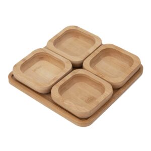 PETISQUEIRA QUADRADA UNYSERVE KIT DE 5PCS EM BAMBU