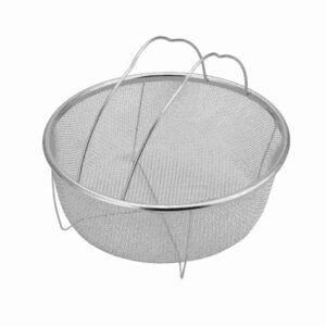 CESTO INOX 23CM PARA COZINHAR NO VAPOR, ESCORRER E LAVAR
